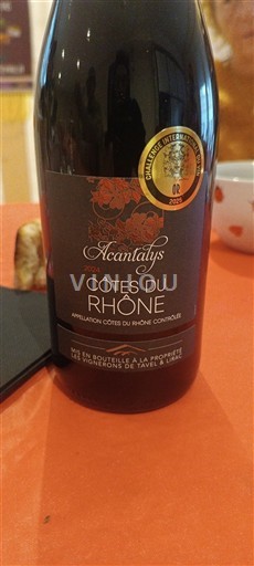 Thung lũng Rhône Côtes-du-rhône Les Vignerons de Tavel & Lirac Acantalys Không niên vụ