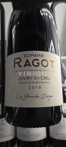 Borgoña Givry Premier Cru Domaine Ragot La Grande Berge 2018