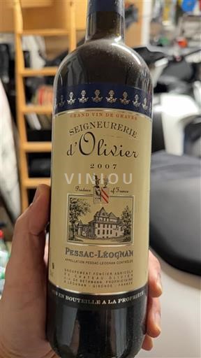 Bordeaux Pessac-Léognan Seigneurie Olivier 2007