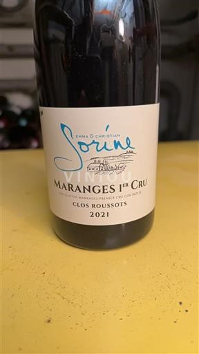 Burgundsko Maranges Premier Cru Domaine Emma & Christian Sorine Clos Roussots 2021