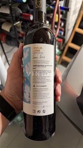 Wijnen Rouge sec Livre Amália 2019 Portugal Alentejo Vinho de mesa