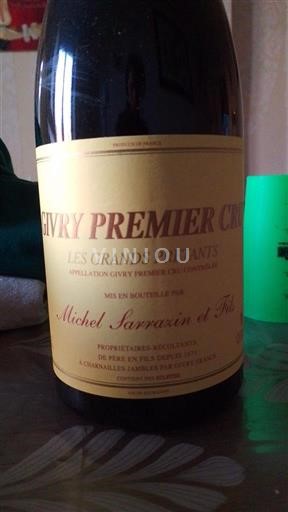 Burgundy Givry Premier Cru Michel Sarrazin et Fils Les Grands Pretants 2023