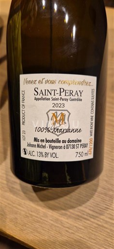 Thung lũng Rhône Saint-Péray Johann Michel 100% Marsanne 2023
