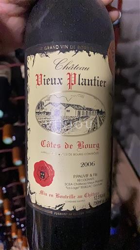 Bordeaux Côtes-de-bourg Château Vieux Plantier 2006