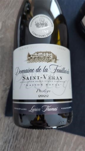 Bourgogne Saint-Véran Domaine La Feuillarde Prestige Maison Rouge 2022