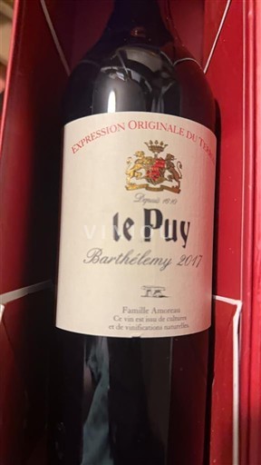 Bordeaux Francs Côtes de Bordeaux Le Puy Barthélemy 2017