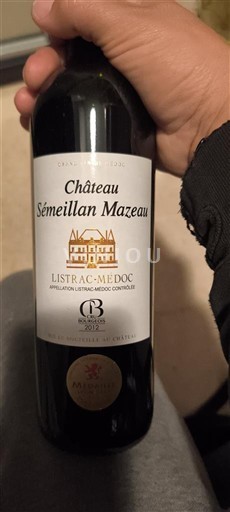 Bordeaux Listrac-Médoc Château Sèmeillan Mazeau 2012