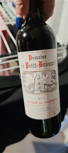 Bordeaux Lalande-de-Pomerol Domaine Petit-Brouard 2008