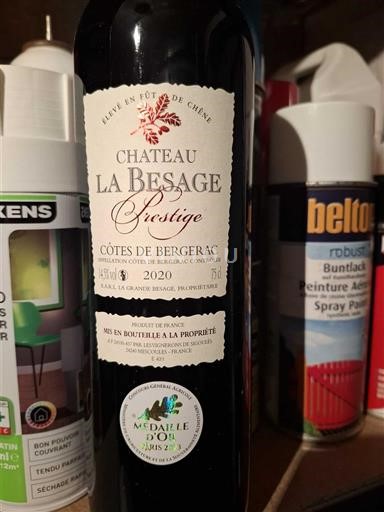 South West Côtes de Bergerac Château La Besage Prestige 2020