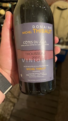 Jura Côtes du Jura Domaine Michel Thibaut Trousseau 2017