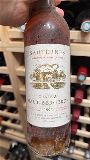 Bordeaux Sauternes Château Haut-Bergeron 1996