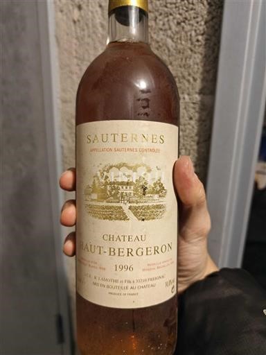 Bordeaux Sauternes Château Haut-Bergeron 1996