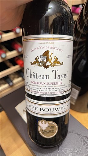 Bordeaux Bordeaux supérieur Château Tayet Bojwpunt 2018