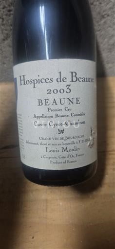 Burgundsko Beaune Premier Cru Hospices de Beaune Cyrot-Chaudron 2003