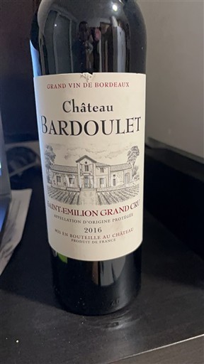 Bordeaux Saint-Émilion Grand Cru Grand Cru Château Bardoulet 2016