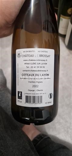 Thung lũng sông Loire Coteaux-du-layon Château Le Brossay Vieilles Vignes 2022