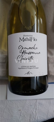 Rhônevallei Côtes-du-rhône Domaine MathiFlo Grenache Roussanne Clairette 2024
