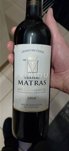 Bordeaux Saint-Émilion Grand Cru Grand Cru Classé Château Matras 2010