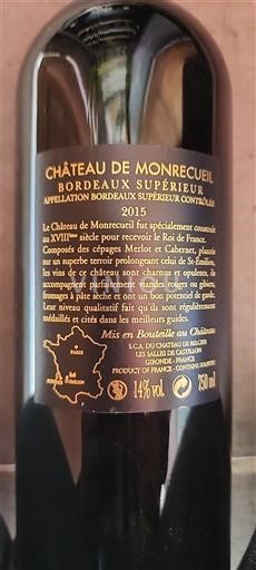 Burdeos Bordeaux superior Château Monrecueil 2015