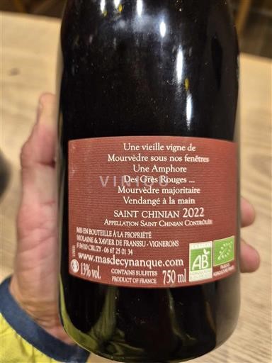 Languedoc Saint-Chinian Mas de Cynanque Une vieille vigne de Mourvèdre sous nos fenêtres 2022
