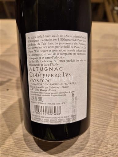 Languedoc og Roussillon Pays d'Oc Altugnac Côté Pierre Lys 2022