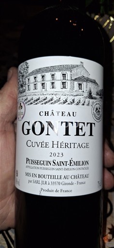 Bordéus Puisseguin-saint-émilion Château Gontet Héritage 2023