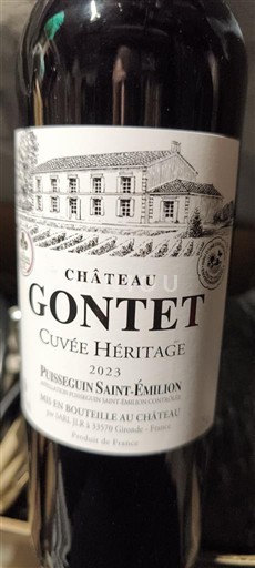 Bordeaux Puisseguin-Saint-Émilion Château Gontet Héritage 2023