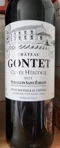 Bordoja Puisseguin-saint-émilion Château Gontet Héritage 2023