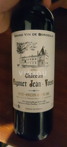 Bordeaux Saint-Émilion Grand Cru Grand Cru Château Fagouet Jean-Voisin 2022