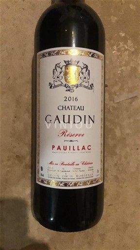 Bordeaux Pauillac Château Gaudin Réserve 2016