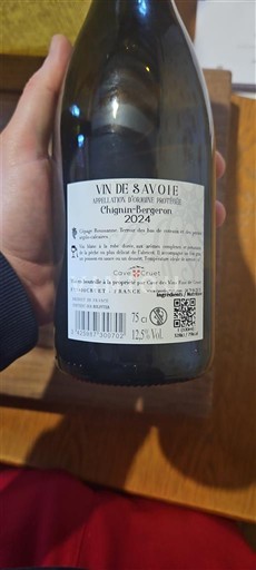 Savoie och Bugey Chignin-Bergeron Cave de Cruet 2024