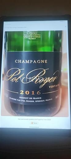 Champagne Champagner Pol Roger Vintage 2016