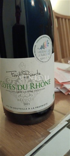 Rhônen laakso Côtes-du-rhône Font Sante 16 à 18 degré, viandes grillé, fromage garde 2 ans 2023