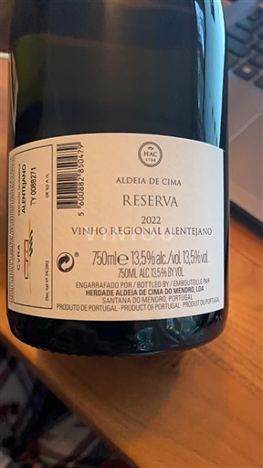 Alentejo ALDEIA DE CIMA RESERVA 2022