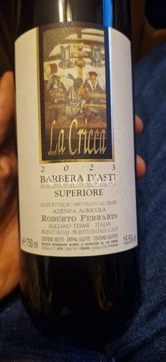 Piedmont Barbera d'Asti Azienda Agricola Roberto Ferraris La Cricca 2023