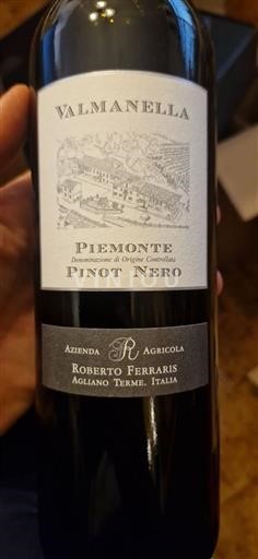 Piémont Roberto Ferraris Pinot nero Valmanella 2023