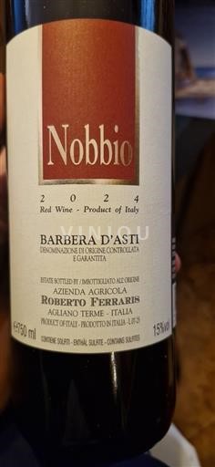 Piedmont Barbera d'Asti Roberto Ferraris Nobbio 2024