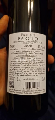 Piemonte Barolo Gian Piero Marrone PicHEMEJ 2020