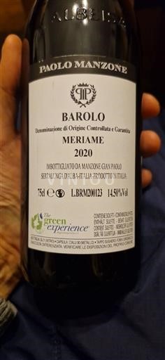 Piemonte Barolo Paolo Manzone Meriame 2020