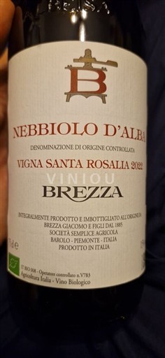 Piemonte Nebbiolo d'Alba Brezza Vigna Santa Rosalia 2022