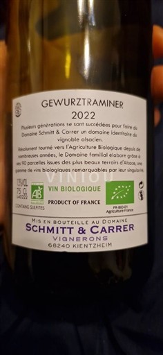 Alsacia Gewurztraminer Schmitt & Carrer Gewurztraminer 2022