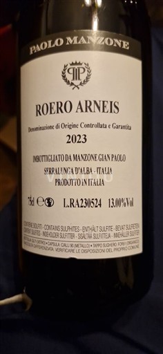Piemonte Roero Paolo Manzone Arneis 2023