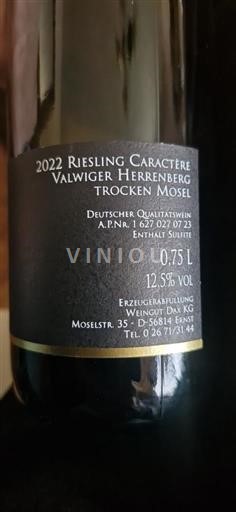 Mosela Weingut Dr. Loosen Riesling Caractère Valwiger Herrenberg Trocken 2022