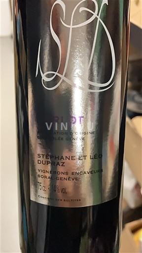 Genève Entre Arve et Rhône Stéphane et Léo Dupraz Merlot Không niên vụ