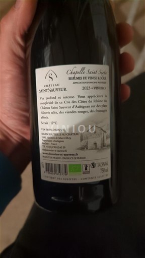 Údolí Rhôny Beaumes de Venise Château Saint Sauveur Chapelle Saint Sophie 2023
