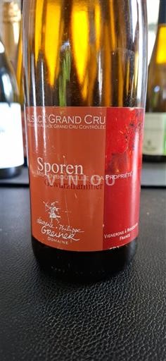 Alzacija Alsace Grand Cru Grand Cru Domaine André et Philippe Graenner Sporen 2018