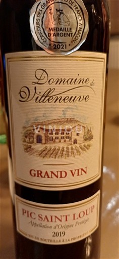 Languedoc Pic-saint-loup Domaine Villeneuve Grand Vin 2019