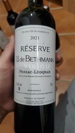 Bordeaux Pessac-Léognan Château Olivier Réserve J. de Bethmann 2021