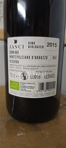Abruzzerne Montepulciano d'Abruzzo Jasci Domino Riserva 2015