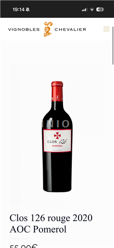 Bordeaux Pomerol Vignobles Chevalier Clos 126 2020